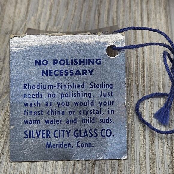 Silver City Glass Co Flanders Poppy Sterling On Red Crystal Pitcher & Vase - Picture 9 of 16